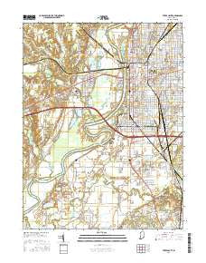 Terre Haute Indiana Current topographic map, 1:24000 scale, 7.5 X 7.5 Minute, Year 2016