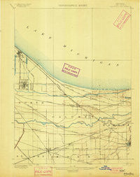 Toleston Indiana Historical topographic map, 1:62500 scale, 15 X 15 Minute, Year 1900