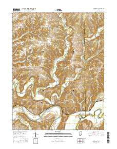 Tunnelton Indiana Current topographic map, 1:24000 scale, 7.5 X 7.5 Minute, Year 2016