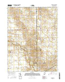 Uniondale Indiana Current topographic map, 1:24000 scale, 7.5 X 7.5 Minute, Year 2016