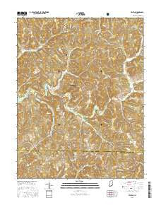 Valeene Indiana Current topographic map, 1:24000 scale, 7.5 X 7.5 Minute, Year 2016