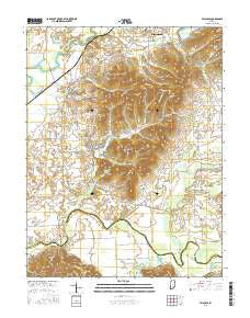 Vallonia Indiana Current topographic map, 1:24000 scale, 7.5 X 7.5 Minute, Year 2016