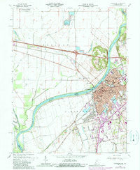 Vincennes Indiana Historical topographic map, 1:24000 scale, 7.5 X 7.5 Minute, Year 1965