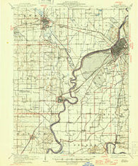Vincennes Indiana Historical topographic map, 1:62500 scale, 15 X 15 Minute, Year 1915