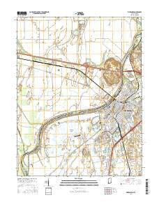 Vincennes Indiana Current topographic map, 1:24000 scale, 7.5 X 7.5 Minute, Year 2016