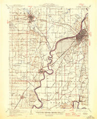 Vincennes Indiana Historical topographic map, 1:62500 scale, 15 X 15 Minute, Year 1915
