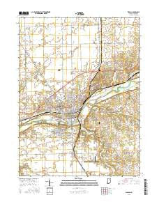 Wabash Indiana Current topographic map, 1:24000 scale, 7.5 X 7.5 Minute, Year 2016
