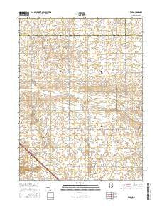 Wadena Indiana Current topographic map, 1:24000 scale, 7.5 X 7.5 Minute, Year 2016