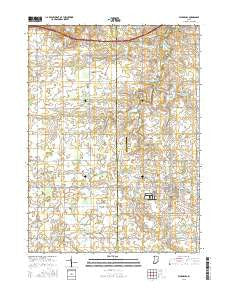 Wakarusa Indiana Current topographic map, 1:24000 scale, 7.5 X 7.5 Minute, Year 2016
