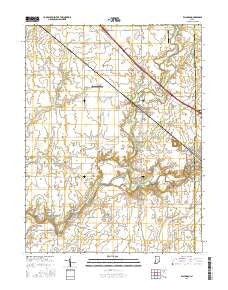Waldron Indiana Current topographic map, 1:24000 scale, 7.5 X 7.5 Minute, Year 2016