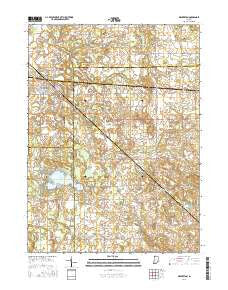 Walkerton Indiana Current topographic map, 1:24000 scale, 7.5 X 7.5 Minute, Year 2016