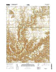 Wallace Indiana Current topographic map, 1:24000 scale, 7.5 X 7.5 Minute, Year 2016