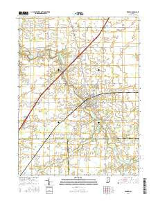 Warren Indiana Current topographic map, 1:24000 scale, 7.5 X 7.5 Minute, Year 2016