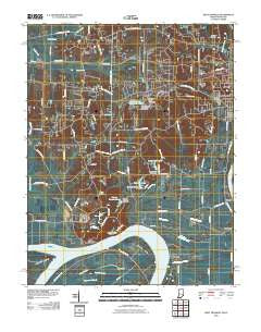 West Franklin Indiana Historical topographic map, 1:24000 scale, 7.5 X 7.5 Minute, Year 2010