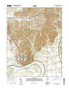 West Franklin Indiana Current topographic map, 1:24000 scale, 7.5 X 7.5 Minute, Year 2016