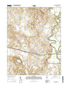 Wheatland Indiana Current topographic map, 1:24000 scale, 7.5 X 7.5 Minute, Year 2016