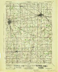 Winchester Indiana Historical topographic map, 1:62500 scale, 15 X 15 Minute, Year 1943