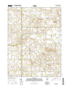 Wingate Indiana Current topographic map, 1:24000 scale, 7.5 X 7.5 Minute, Year 2016