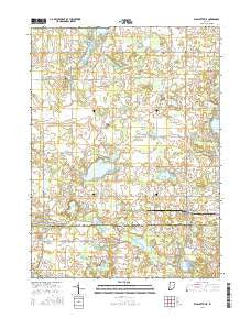 Wolcottville Indiana Current topographic map, 1:24000 scale, 7.5 X 7.5 Minute, Year 2016