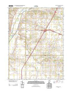 Zanesville Indiana Historical topographic map, 1:24000 scale, 7.5 X 7.5 Minute, Year 2013