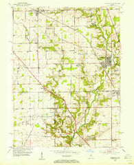 Zionsville Indiana Historical topographic map, 1:24000 scale, 7.5 X 7.5 Minute, Year 1953
