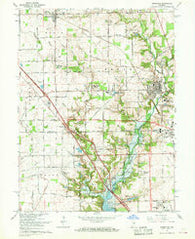 Zionsville Indiana Historical topographic map, 1:24000 scale, 7.5 X 7.5 Minute, Year 1966