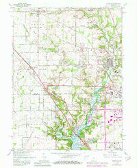 Zionsville Indiana Historical topographic map, 1:24000 scale, 7.5 X 7.5 Minute, Year 1966