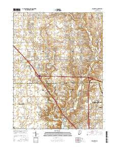 Zionsville Indiana Current topographic map, 1:24000 scale, 7.5 X 7.5 Minute, Year 2016