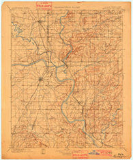 Muscogee Oklahoma Historical topographic map, 1:125000 scale, 30 X 30 Minute, Year 1901