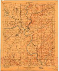 Muskogee Oklahoma Historical topographic map, 1:125000 scale, 30 X 30 Minute, Year 1901