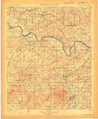 Sallisaw Oklahoma Historical topographic map, 1:125000 scale, 30 X 30 Minute, Year 1900