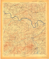 Sallisaw Oklahoma Historical topographic map, 1:125000 scale, 30 X 30 Minute, Year 1900