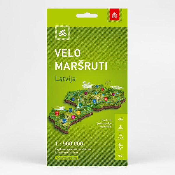 Buy map Cycling routes Latvia 1:500 000 (Latvian)