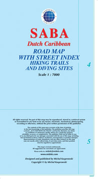 Buy map Saba, Dutch Caribbean : road map with street index hiking trails and diving sites