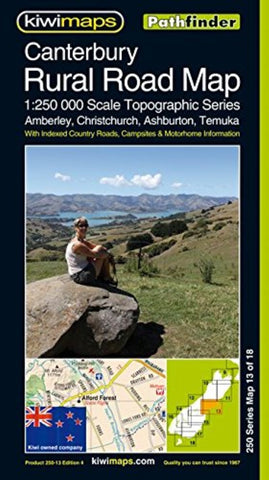 Buy map Canterbury : rural road map : 1:250,000 scale topographic series : Amberley, Christchurch, Ashburton, Temuka