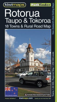 Buy map Rotorua Taupo & Tokoroa: 18 Towns & Rural Road Map