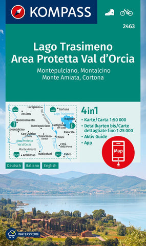 Buy map Lago Trasimeno Area Protteta Val d Orcia Hiking and Cycling Map
