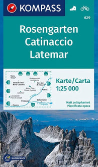 Buy map Rosengarten, Catinaccio, Latemar (Kompass Map #629)