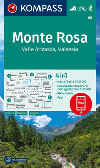 Buy map Monte Rosa hiking map (Kompass 88)