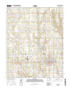 Anthony Kansas Current topographic map, 1:24000 scale, 7.5 X 7.5 Minute, Year 2015