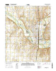 Arkansas City Kansas Current topographic map, 1:24000 scale, 7.5 X 7.5 Minute, Year 2015