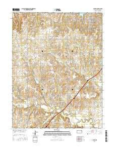 Auburn Kansas Current topographic map, 1:24000 scale, 7.5 X 7.5 Minute, Year 2015