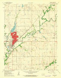 Augusta Kansas Historical topographic map, 1:24000 scale, 7.5 X 7.5 Minute, Year 1961