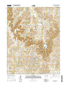 Baldwin City Kansas Current topographic map, 1:24000 scale, 7.5 X 7.5 Minute, Year 2015