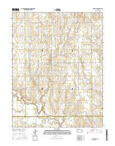 Bazine SW Kansas Current topographic map, 1:24000 scale, 7.5 X 7.5 Minute, Year 2015