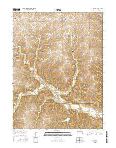 Bendena Kansas Current topographic map, 1:24000 scale, 7.5 X 7.5 Minute, Year 2015