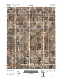 Bison Kansas Historical topographic map, 1:24000 scale, 7.5 X 7.5 Minute, Year 2012