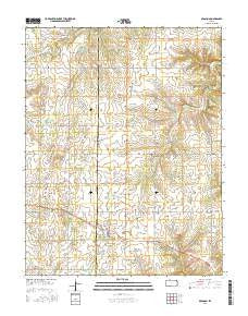 Bronson Kansas Current topographic map, 1:24000 scale, 7.5 X 7.5 Minute, Year 2016