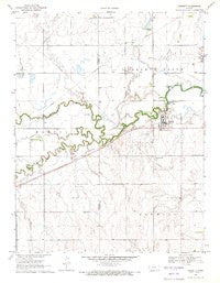 Burdett Kansas Historical topographic map, 1:24000 scale, 7.5 X 7.5 Minute, Year 1970