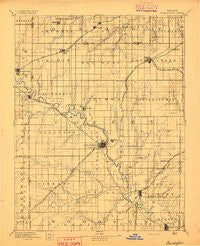 Burlington Kansas Historical topographic map, 1:125000 scale, 30 X 30 Minute, Year 1894